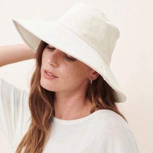 Jenni Kayne Ivory Cotton Canvas Sun Hat S/M
